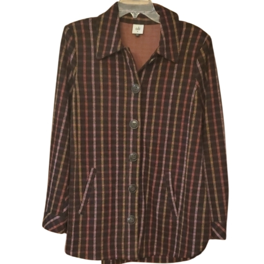 Cabi 4061 Frontier Jacket Plaid Button-Up Women's Blazer Size Medium